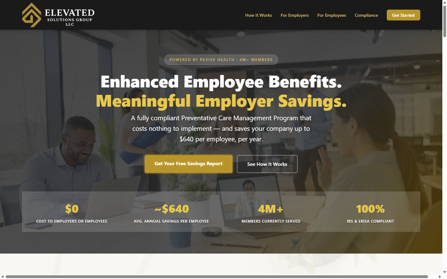 Elevated Solutions Group — desktop website design by Oktopus Designs