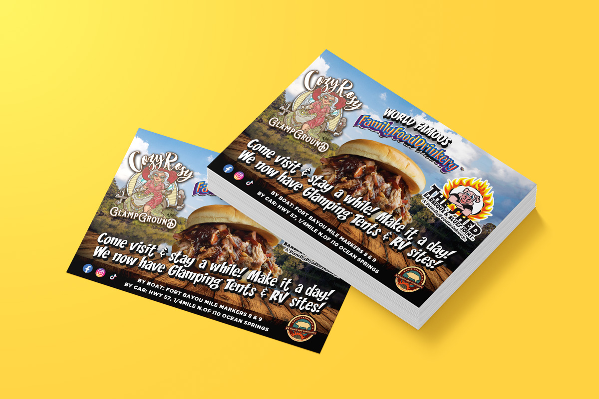 Cozy Rosy Glamp Ground — Restaurant & Event Flyer